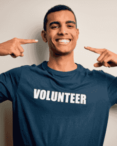 image of volunteer showing his smile